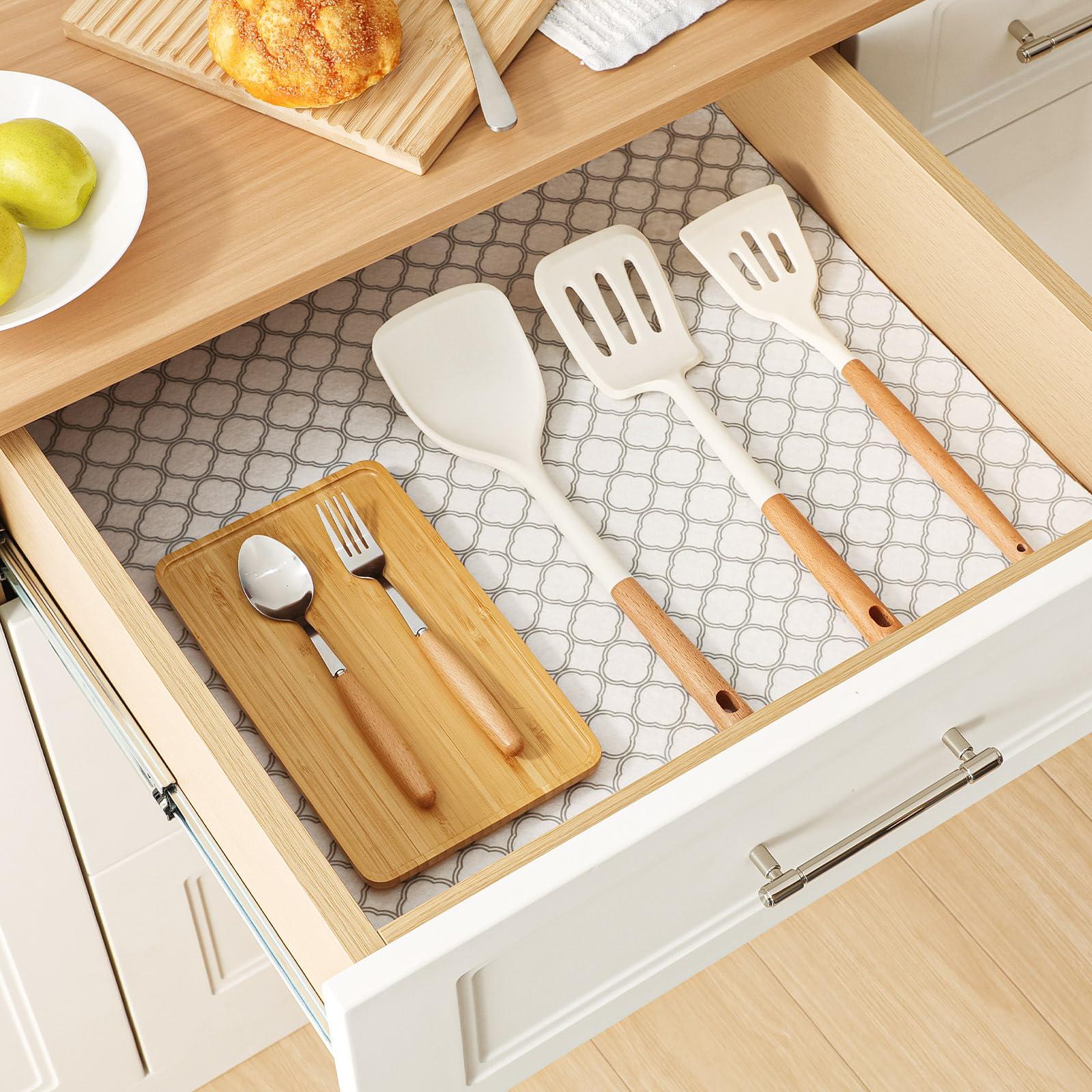 Cooyes Cooyes Refrigerator Shelf Liners for French Door Fridge, 17.7\" 36\" Extra Large, Non-Slip Fridge Mats Machine Washable, Refrigerator Drawer Liner for Glass Shelves Kitchen Cabinet