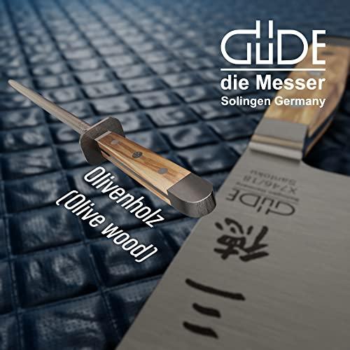 Güde Güde Alpha Olive Series Hand Forged Hand Sharpened Stainless Steel Olive-Wood Handle Sharpener, 10-Inch