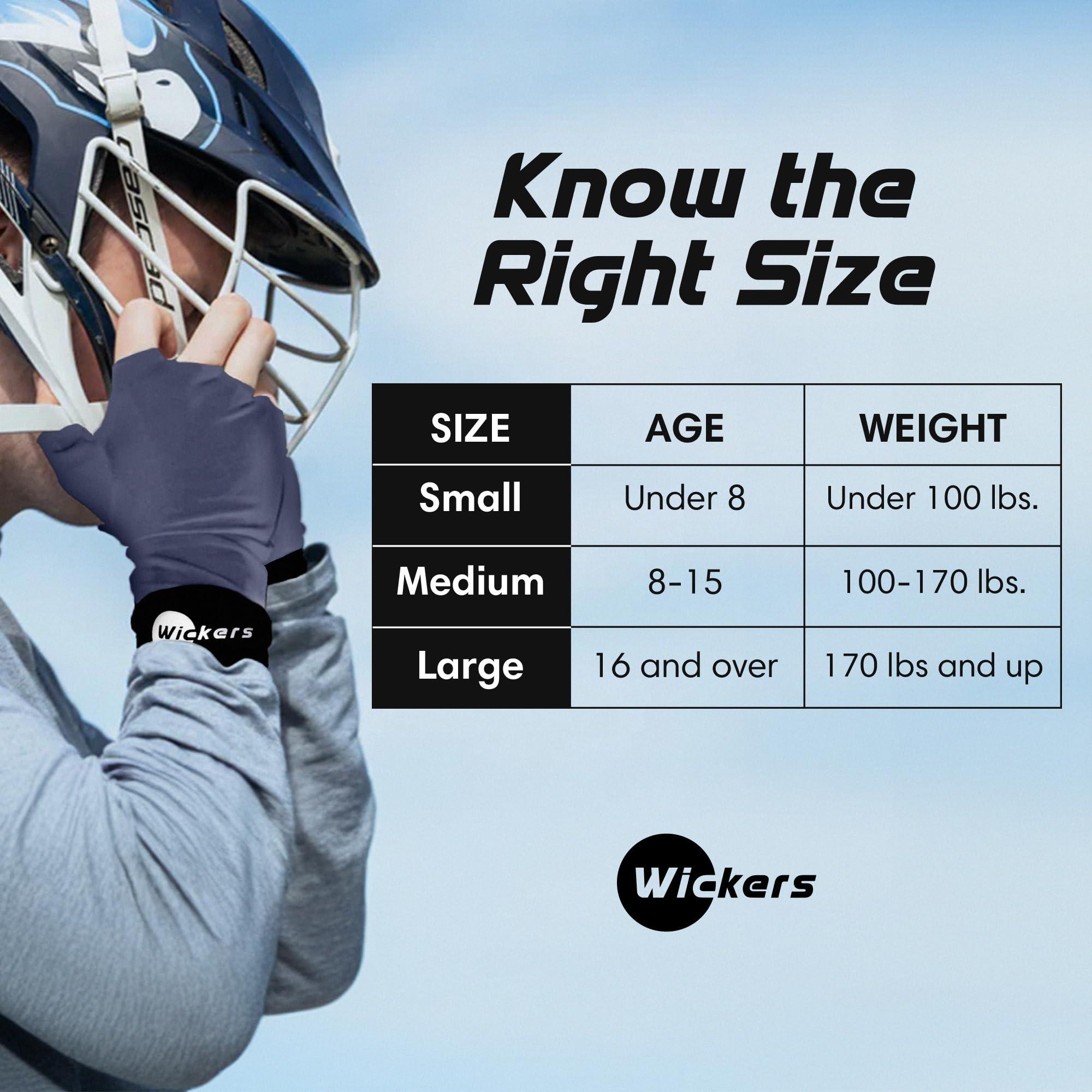 Wickers Wickers Fingerless Athletic Gloves Liners (Large, Gray), Gloves for Winter, Sport Gloves Liner, Lacrosse Glove Liners, Ski Glove Liners, Thin Glove Liners, Gloves Liner, Hockey Gloves Liners