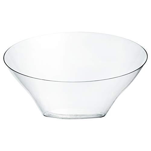 PLASTICPRO PLASTICPRO Disposable Angled Plastic Bowls Round Large Serving Bowl, Elegant for Party\'s, Snack, or Salad Bowl, Clear Pack of 4