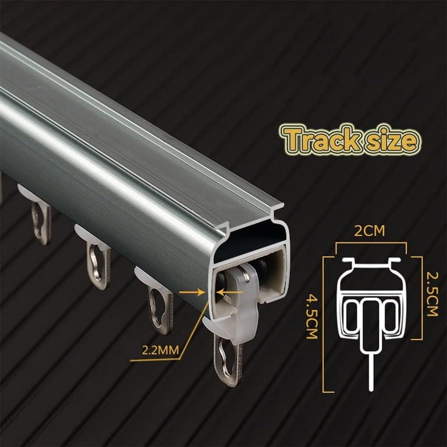 SHAWLA Curtain Rod Curtain Pole Room Divider Curtain Track, Ceiling or Wall Mount Curtain Rail, Heavy Duty Double/Single Curtain Rods/E/3M