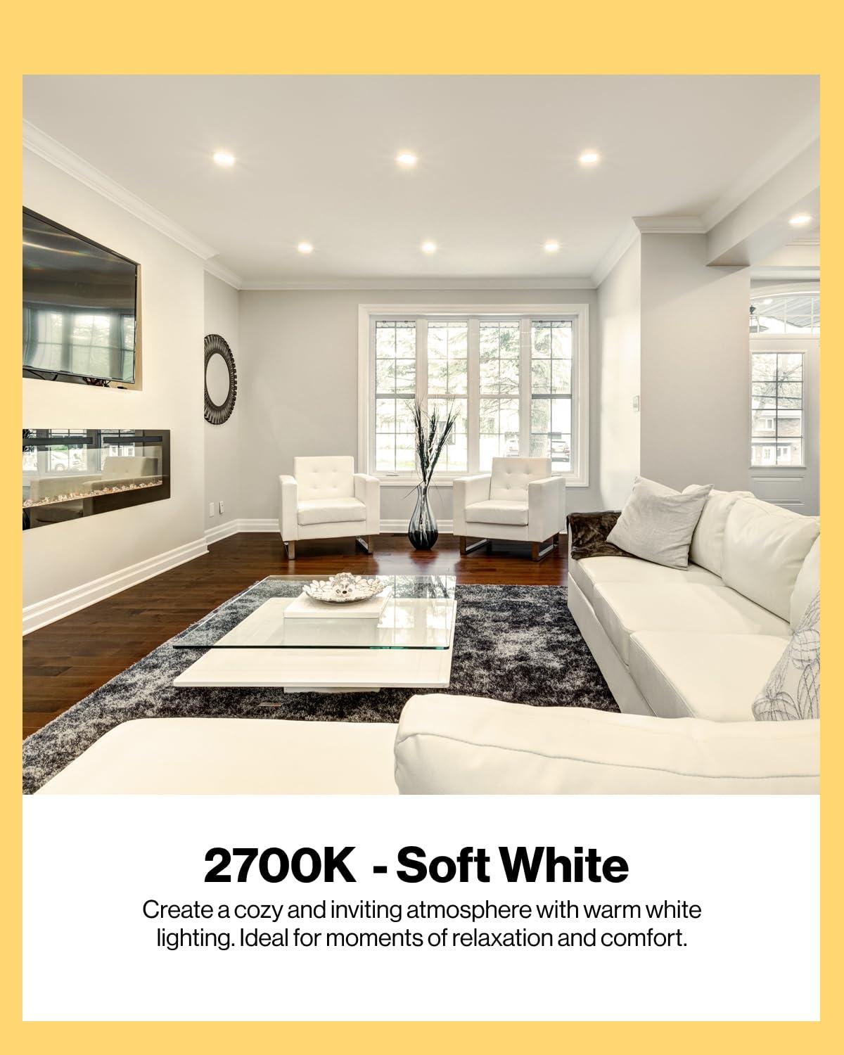 Sunco Lighting Sunco 8 Pack BR40 LED Light Bulbs, Indoor Flood Lights, Dimmable, 1400 Lumens, 100W Equivalent 17W, 2700K Soft White, Indoor Residential Home Recessed Can Lights, E26 Base, CRI94, High Lumens - UL