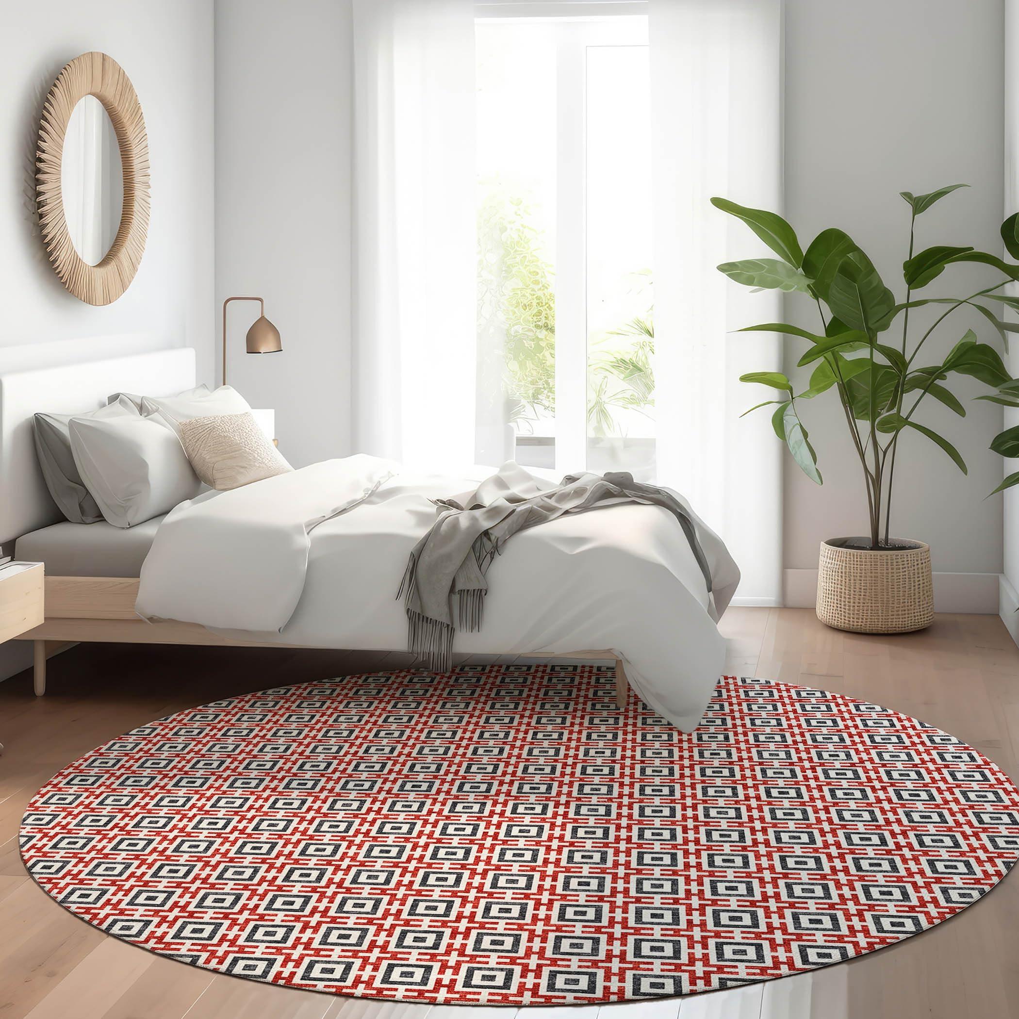 Dalyn Rugs Dalyn Rugs Marlo MO1 Red 10' x 10' Indoor Outdoor Area Rug, Easy Clean, Machine Washable, Non Shedding, Bedroom, Living Room, Dining Room, Kitchen, Patio Rug