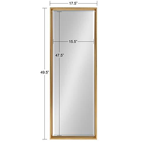 Kate and Laurel Kate and Laurel Calter Modern Framed Full Length Beveled Wall Mirror, 17.5x49.5 Gold