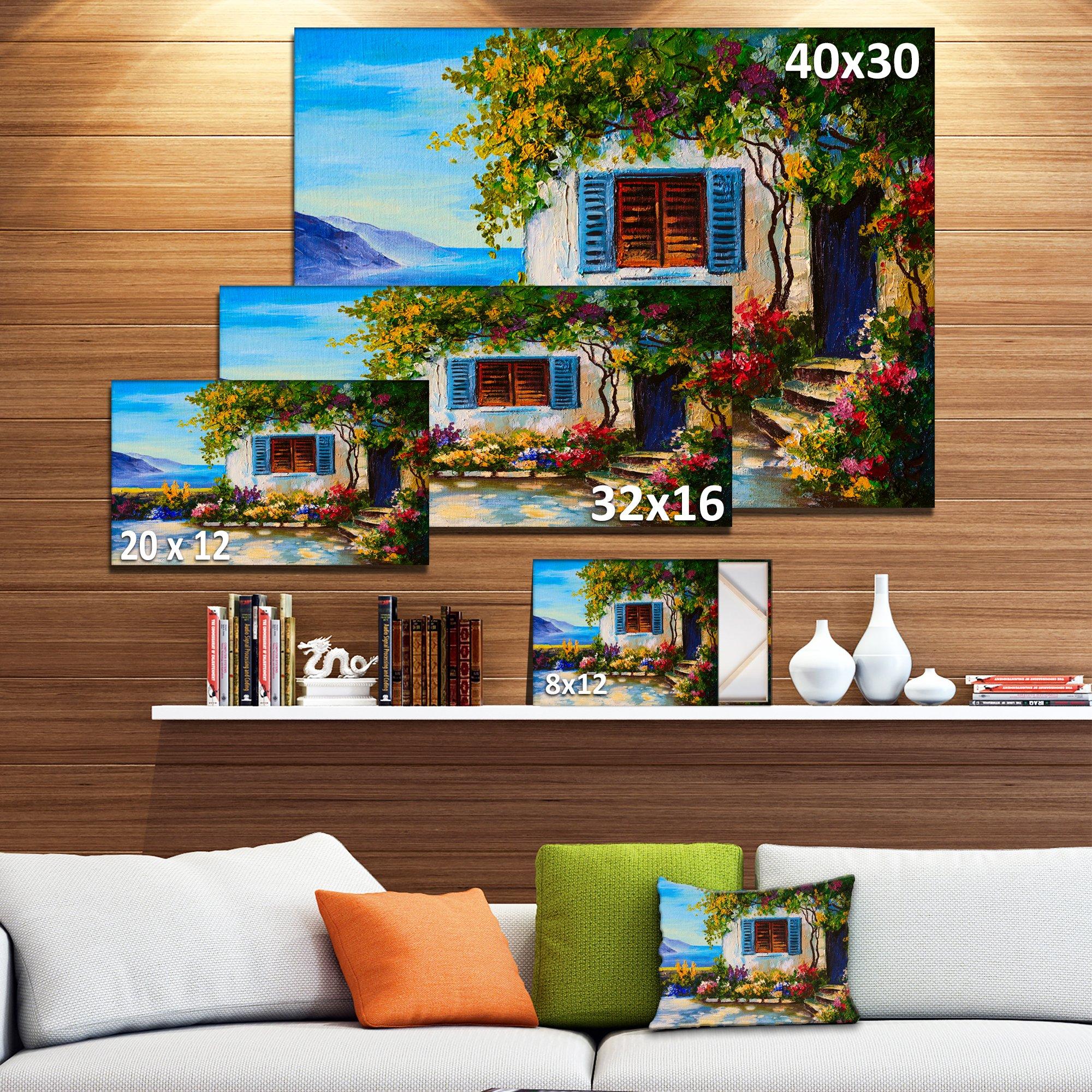 Designart House Near Sea Oil Painting Landscape Painting Canvas Print