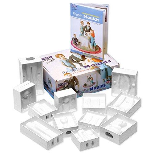 PME PME People Mold for Cake Decorating, Set of 4, Standard, White