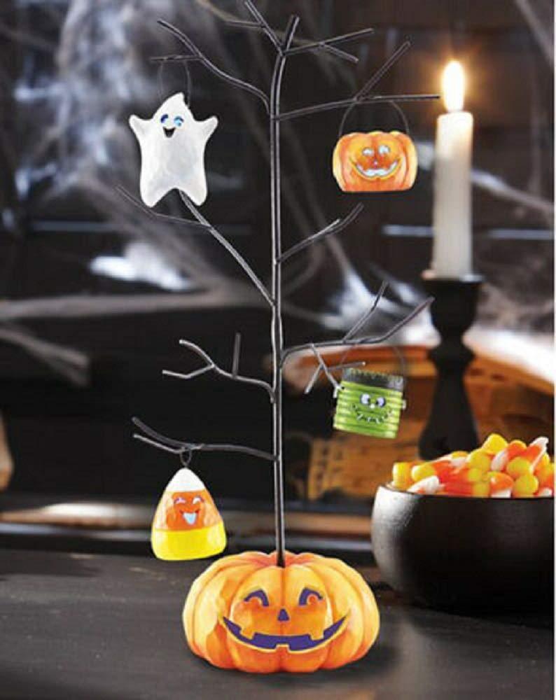 Leno Lenox Halloween Lighted Jack-O-Lantern Tree with Lighted Ornaments