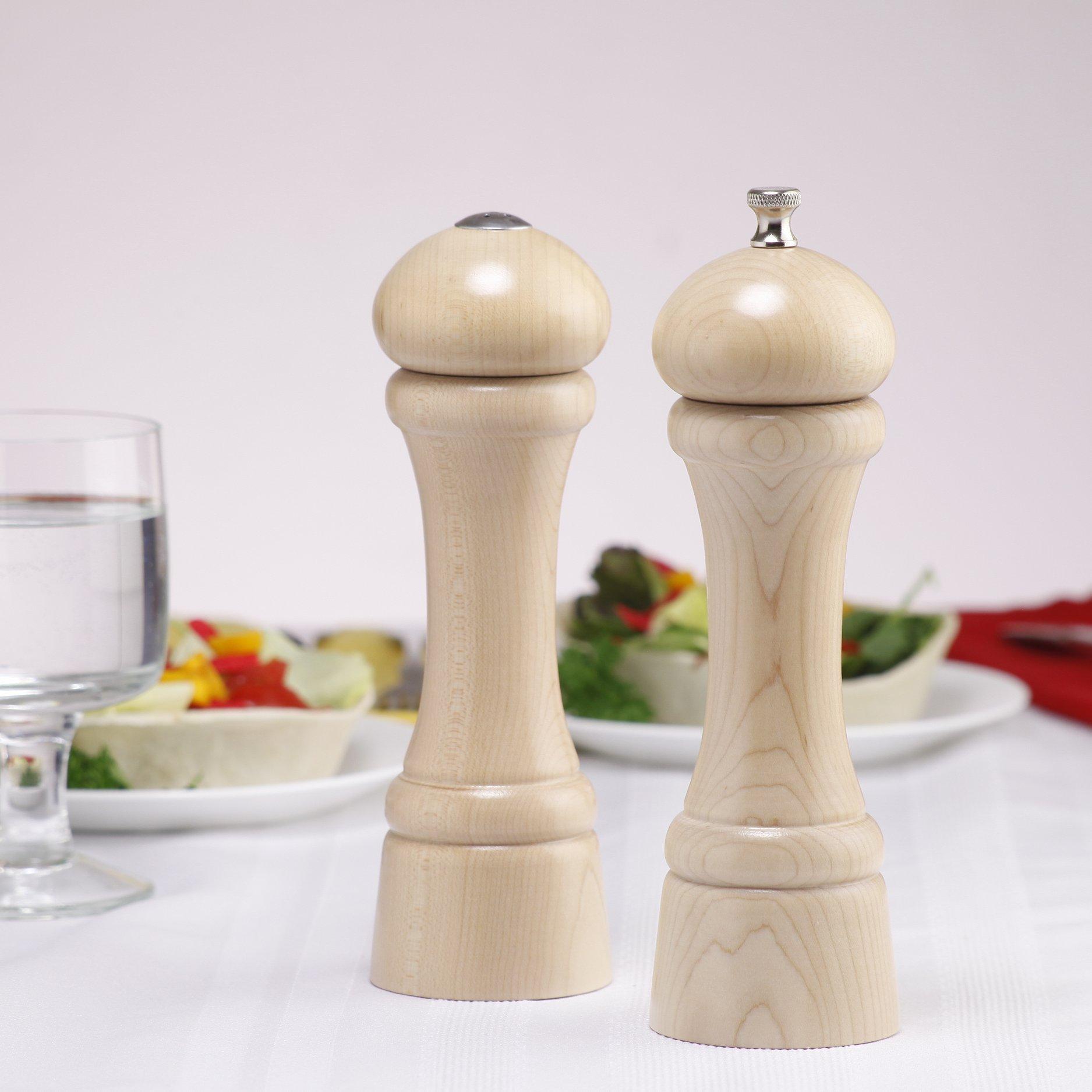 Chef Specialties Chef Specialties 8 Inch Windsor Pepper Mill and Salt Shaker Set - Natural - Made in USA