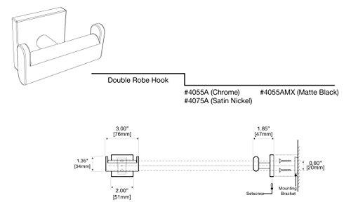 Gatco Gatco 4075A Elevate Double Robe Hook, Satin Nickel