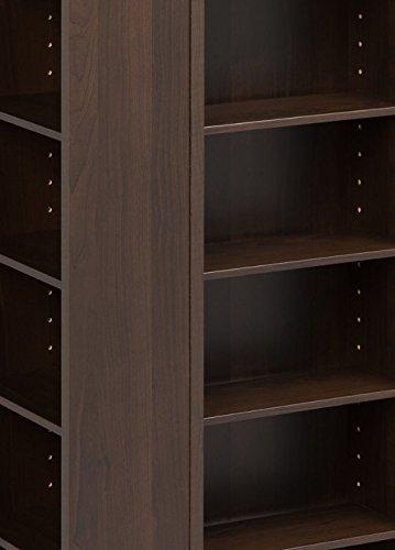 Prepac Prepac 4 Revolving Display Cabinet Media Storage, Large Four-Sided Spinning Tower, Espresso