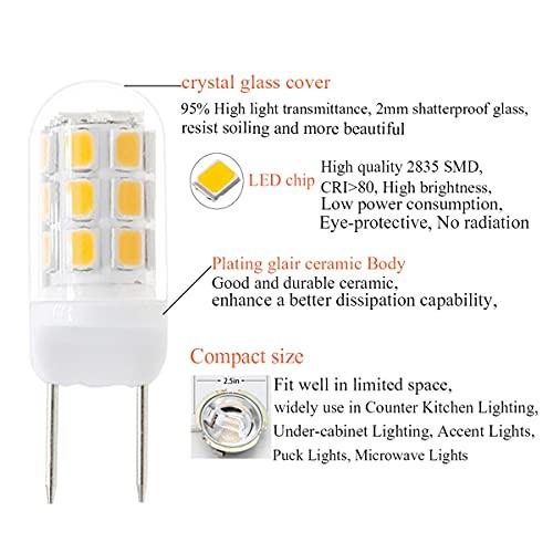 XRZT XRZT G8 Led Bulbs T4 Led Bulb 120V 20W-35W Halogen Replacement Bulb Warm White Light 3000K for Kitchen Lighting, Under-Cabinet Light and Puck Light, Pack of 5