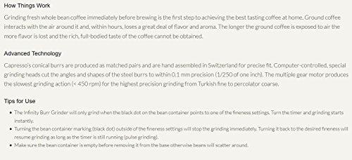 Capresso Capresso 560Infinity Conical Burr Grinder, Brushed Silver, 8.5-Ounce