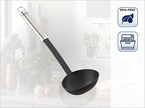 Leifheit Leifheit Sterling Ladle, Large, Black/Silver