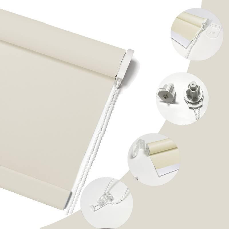fhsblinds FHSBLINDS Custom Blinds for Windows Roller Shades for Windows-Room Darkening Waterproof Blackout Cut to Size Window Blinds & Shades for Home Kitchen Bedroom Office (Ivory 100% Blackout, 38"W x 80"H)