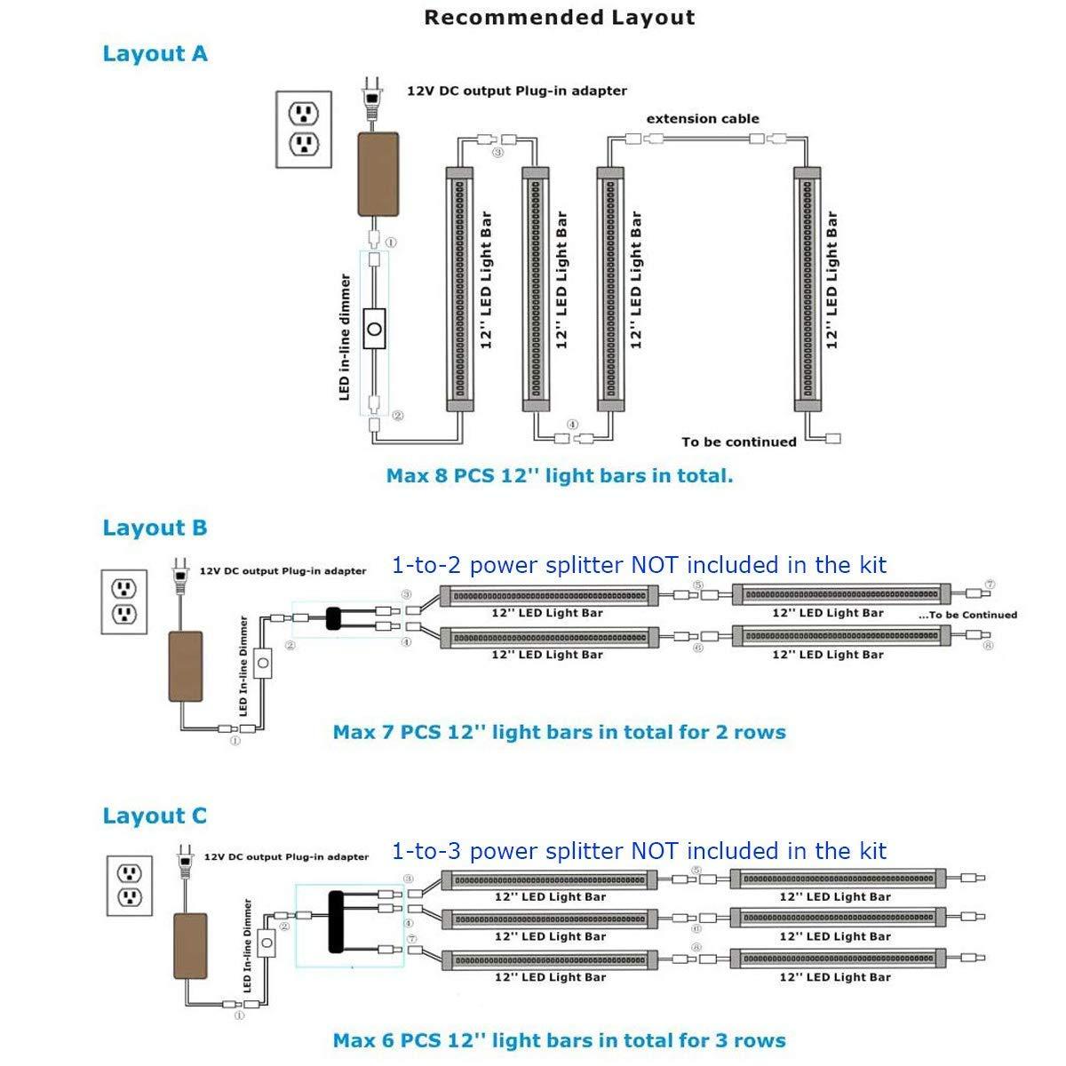 Litever Litever Kitchen Under Cabinet LED Lighting Kit Plug-in, Super Bright, 6 PCS 12 Inches Light Bars, Daylight White, 31W 2000 Lumen, Perfect for Kitchen Cabinet Counter Shelf-(6 Bars Kit-5000K)