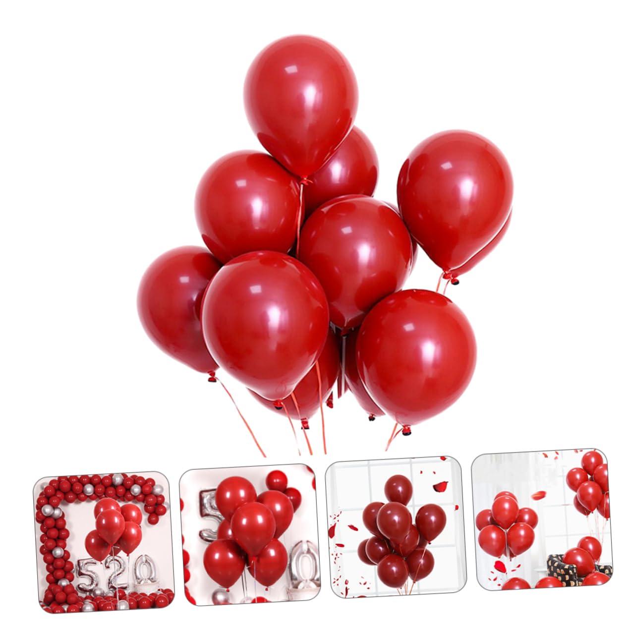 DECHOUS DECHOUS 50 Pcs Decorative Balloons for Party Emulsion Unique Latex Balloons Valentine S Day Balloons Matte Red Balloons Red