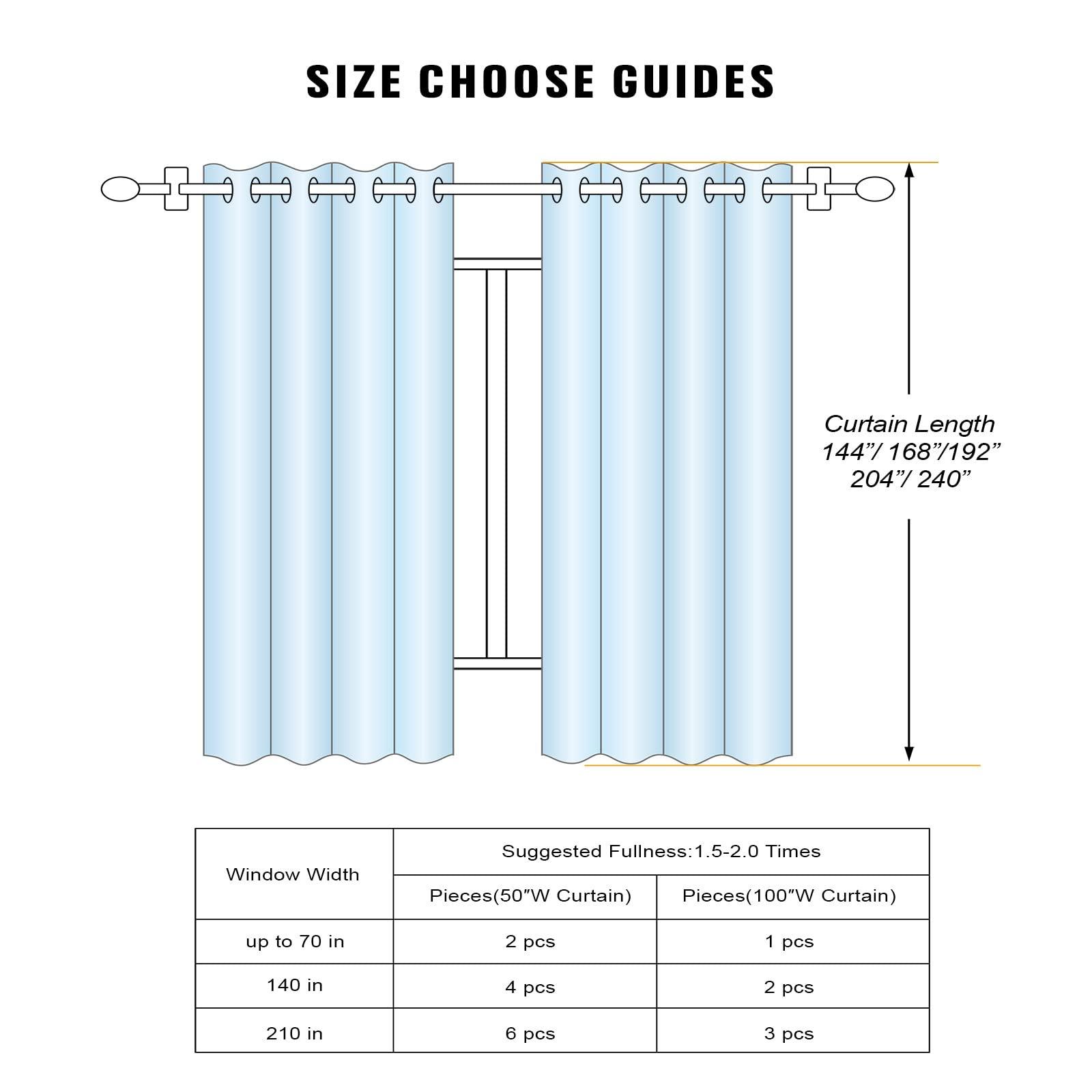 Grichril Extra Long Blackout Curtains - 2 Story High Living Room Drapes - Tall Curtains for High Ceiling or Long Window - 144 156 168 192 204 216 240 Inch 12ft-20ft Length(1 Panel,Greyish White, 100x240)
