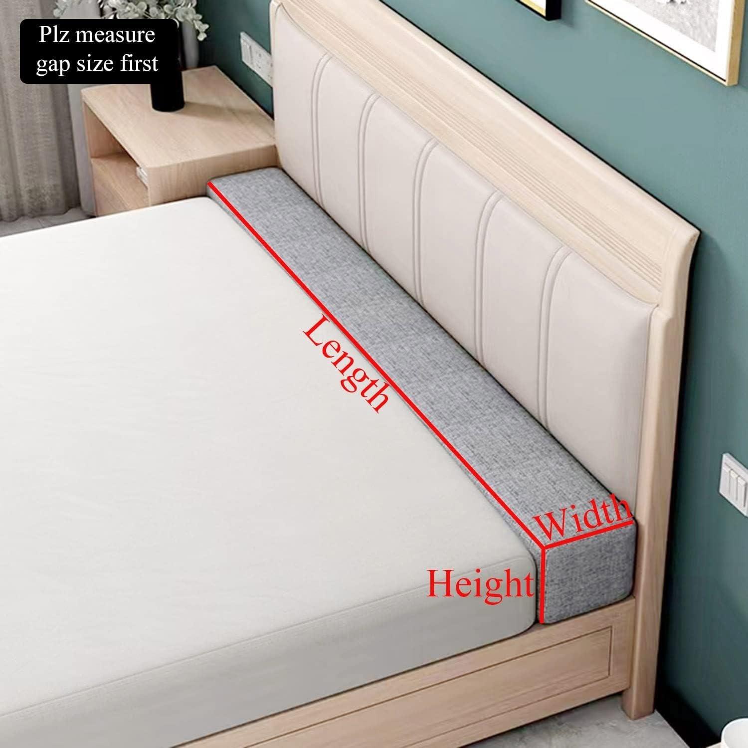 ZEaink ZEaink Bed Gap Filler, Mattress Extender for Full/Twin/Queen/Cal King/King Size Bed, Headboard Pillow Between Headboard and Mattress or Wall, High-Density Sponge with Removable Cover(#4,48x6x6in)