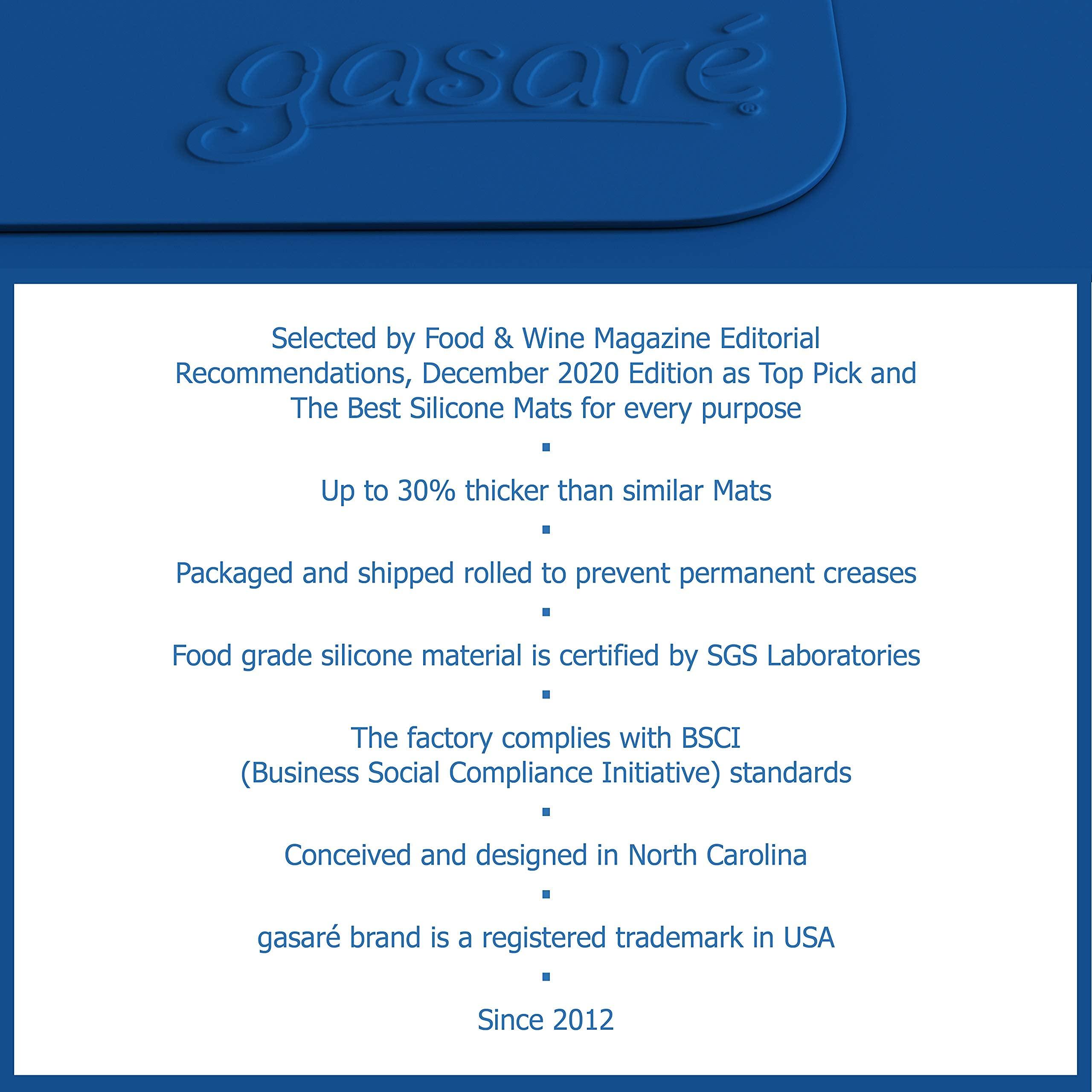gasare gasar, Set of 2, Extra Large, Thick, Silicone Mats for Kitchen Counter, Heat Resistant Mats, Countertop Protector, Non-Slip, Easy to Clean, 25 x 17 Inches x 1.4mm, Blue