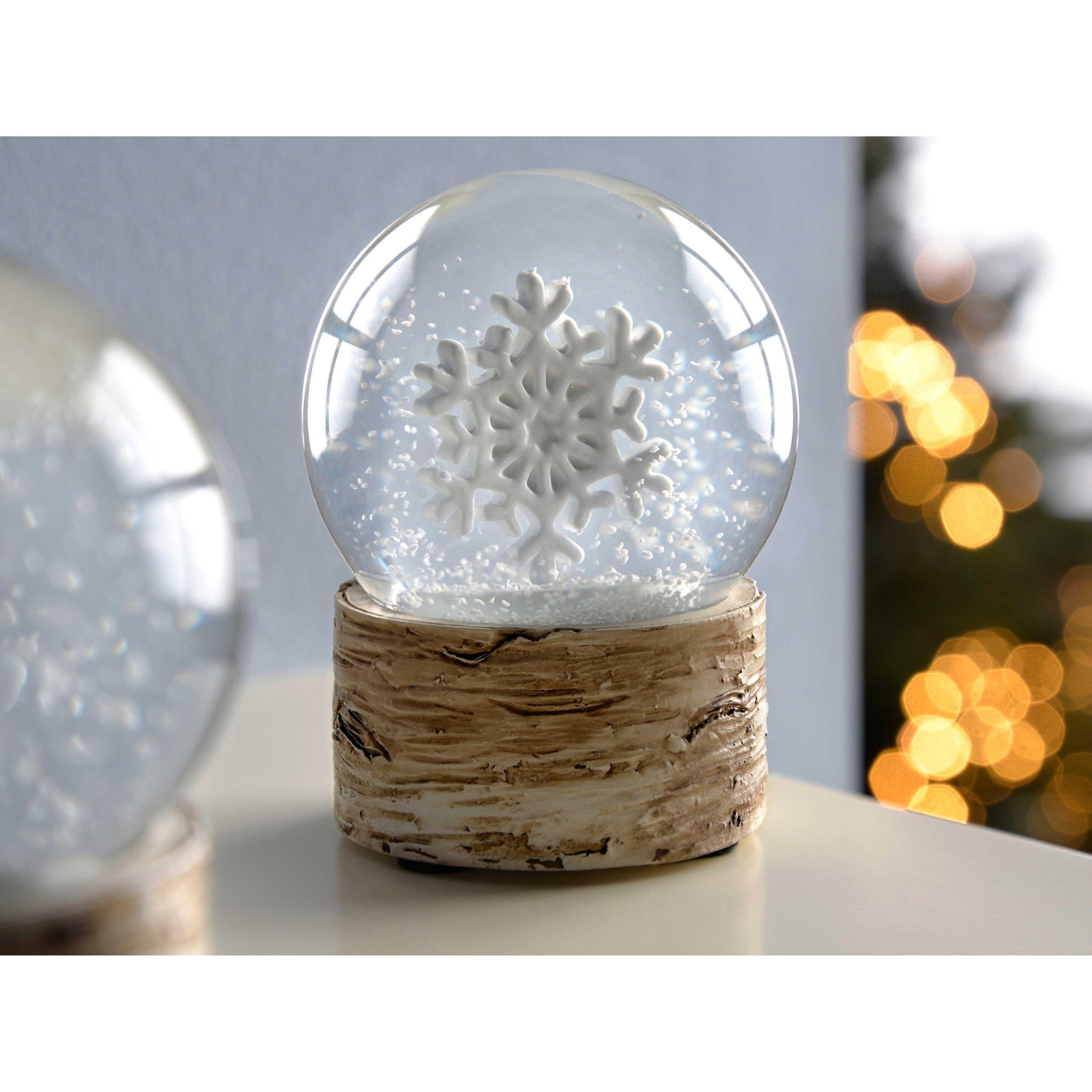 WeRChristmas WeRChristmas Snowflake Deer and Penguin Snow Globe Christmas Decoration, 65 Mm - White, Set of 3