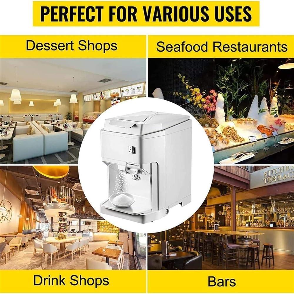 ZIJINGM ZIJINGM Electric Ice Shaver 265 LBS/H Commercial Snow Cone Maker 250W Ice Crusher Machine Shaved Ice Maker Machine Adjustable Fineness
