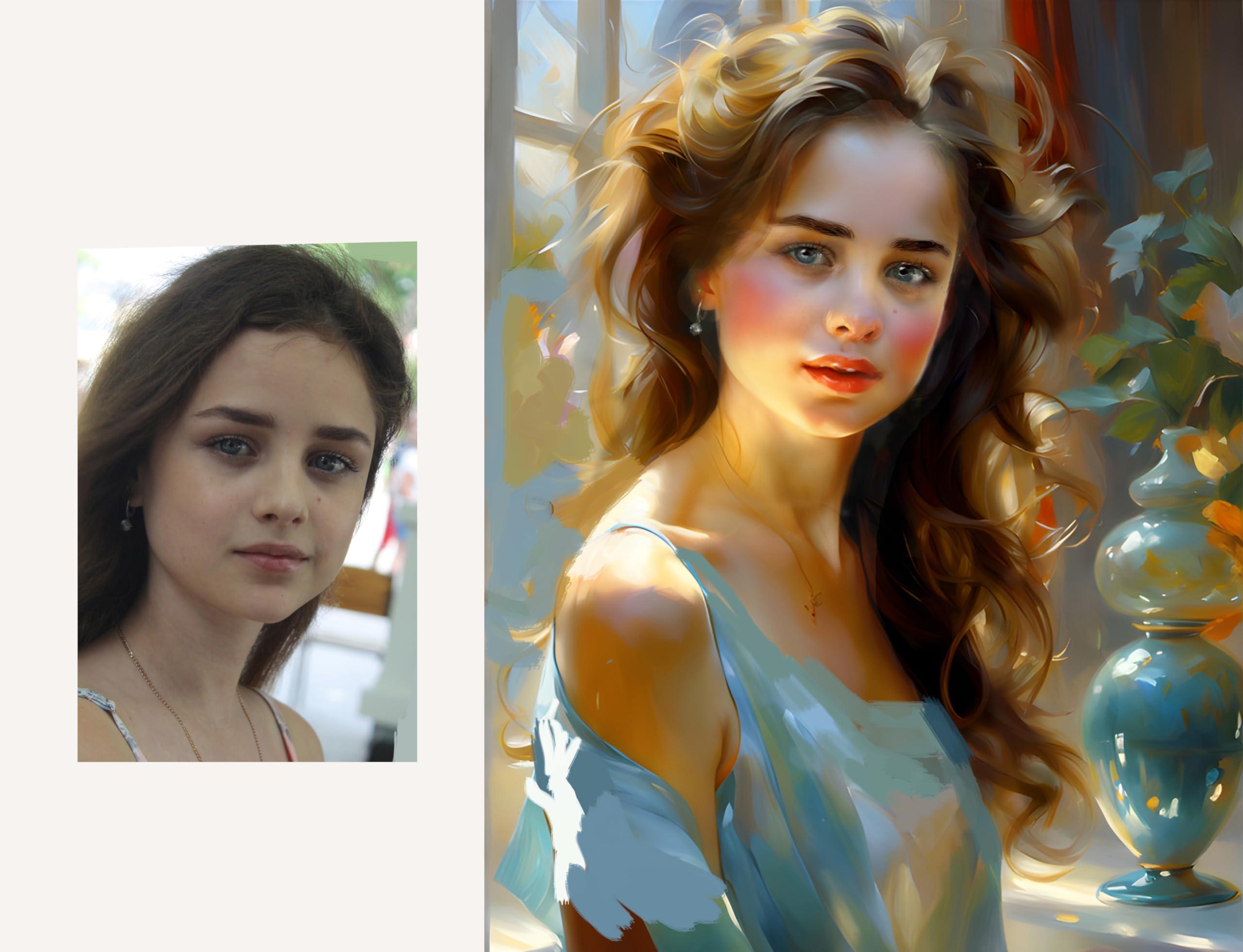 Generic Custom Portrait Painting from photo, Oil Portrait from your photo, Commission Portrait, Customized Portrait, Portrait on canvas, Wall Art, Print on canvas with partial manual work