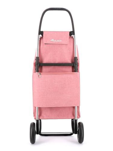 ROLSER ROLSER I-Max Tweed 2 Wheel Foldable Shopping Trolley - Coral