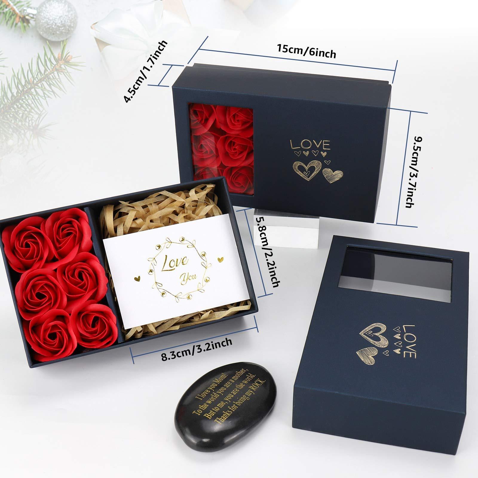 Sundrence Valentines Day Gifts for Mom,Mom Valentines Day Gifts,Engraved Rock, Unique Presents with Card