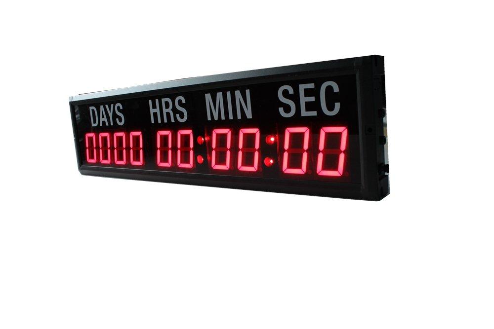 AZOOU AZOOU 2.3-inch 10 Digits with Red Color LED Timer Countdown/up Wall Mounted Clock with Days Hours Mins Secs