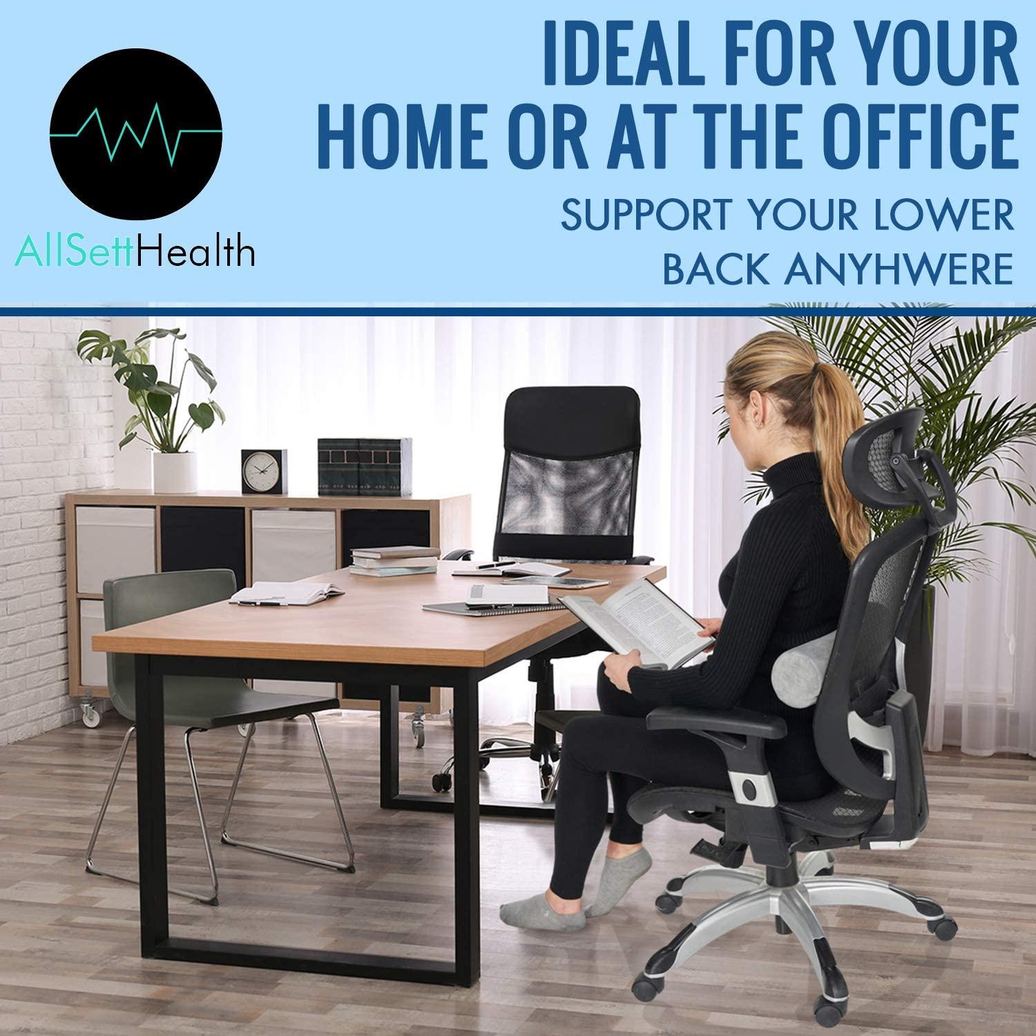 AllSett Health AllSett Health Cervical Neck Roll Memory Foam Pillow, Bolster Pillow, Round Neck Pillows Support for Sleeping | Bolster Pillow for Bed, Legs, Back and Yoga