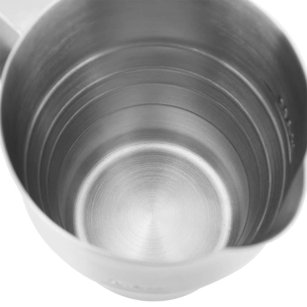 Gsycle Milk Frothing Pitcher, Stainless Steel Milk Frother Cup 900ml Milk Container Milk Steamer Cup Milk Container with Scale for Latte Art