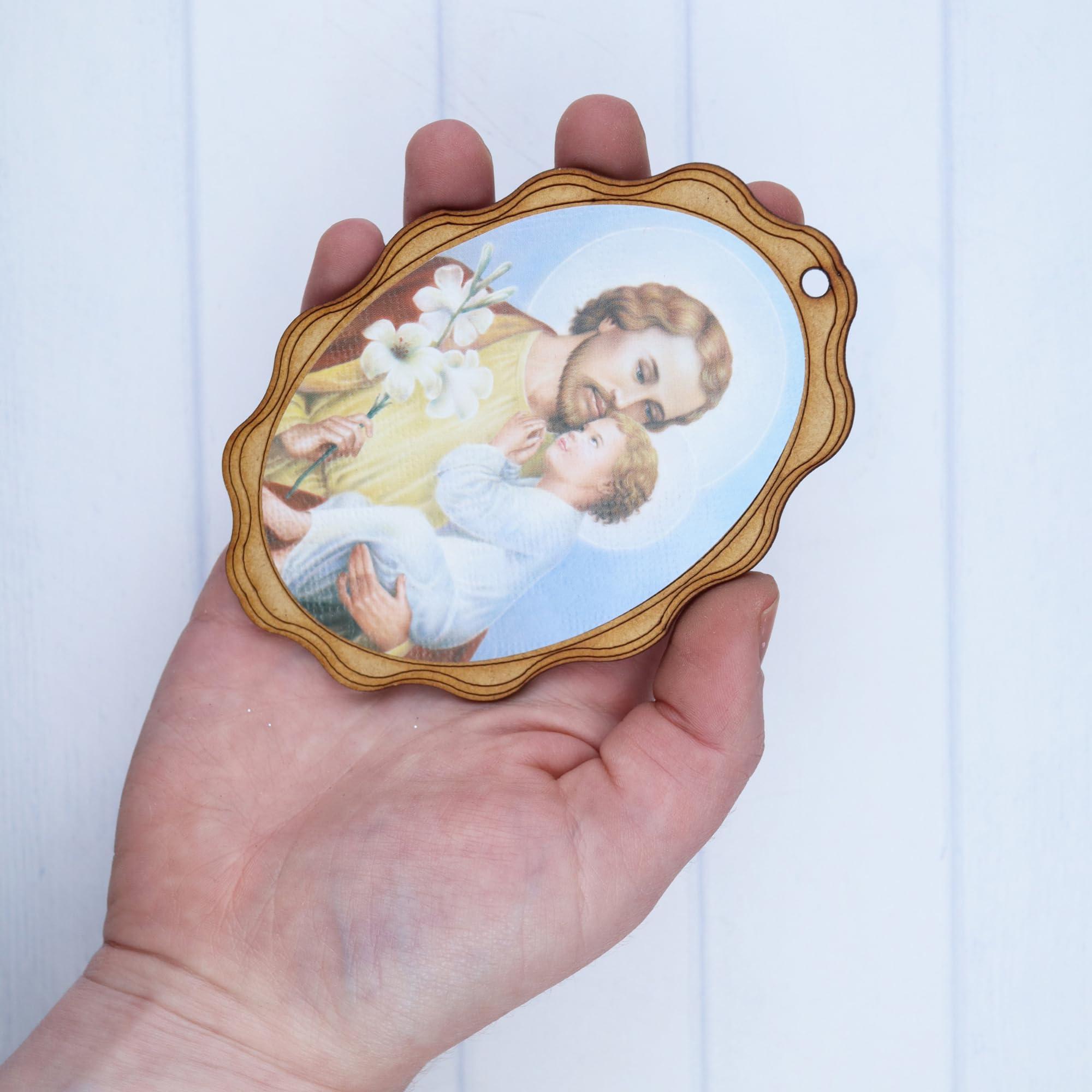 Needzo Needzo Religious Wooden Icons, Assorted Miniature Catholic Figures, Perfect Church Handout, 7 by 5 Centimeters, (Pack of 14)