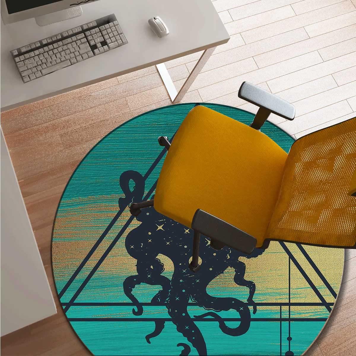 HomeLoft Basics Green Desk Chair Mat Ocean Aestheticism Desk Chair Floor Mat Chair Rug for Office Chair Computer 47 Inch