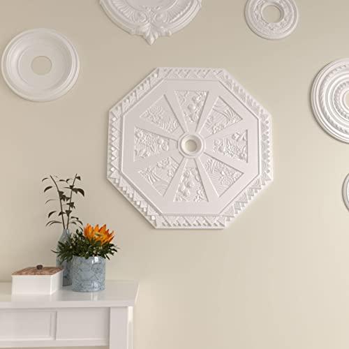 Ekena Millwork Ekena Millwork CM30SP Spring Octagonal Ceiling Medallion, 29 1/8"OD x 2 1/4"ID x 1 1/8"P, Factory Primed
