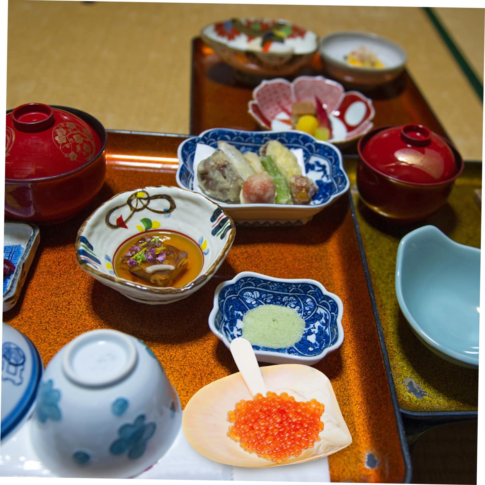 PRETYZOOM PRETYZOOM 1 Set Caviar Dish Fish Decorative Balls for Bowls Products Tank Conch Charcuterie Flat Caviar Shell Dish Caviar Props Decorative Paintings for Living Room Glossy Shell Adornment