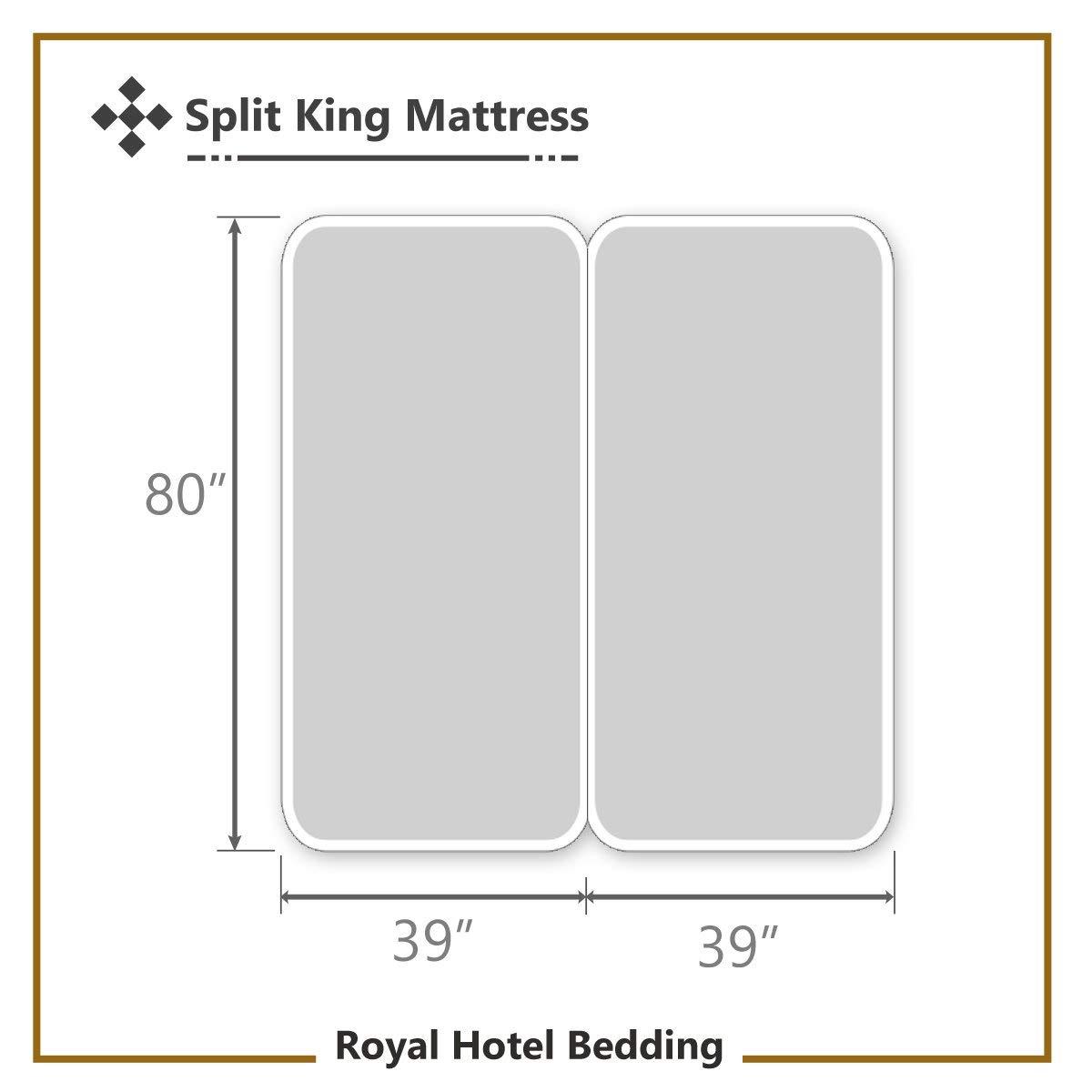 Royal Hotel Bedding Royal Hotel Bedding Split-King: Adjustable King Bed Sheets 5PC Solid Ivory 100% Combed Cotton 550-Thread-Count, Deep Pocket