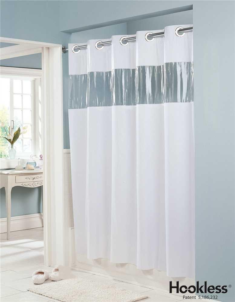 Hookless Hookless Vision Vinyle Shower Curtain - White