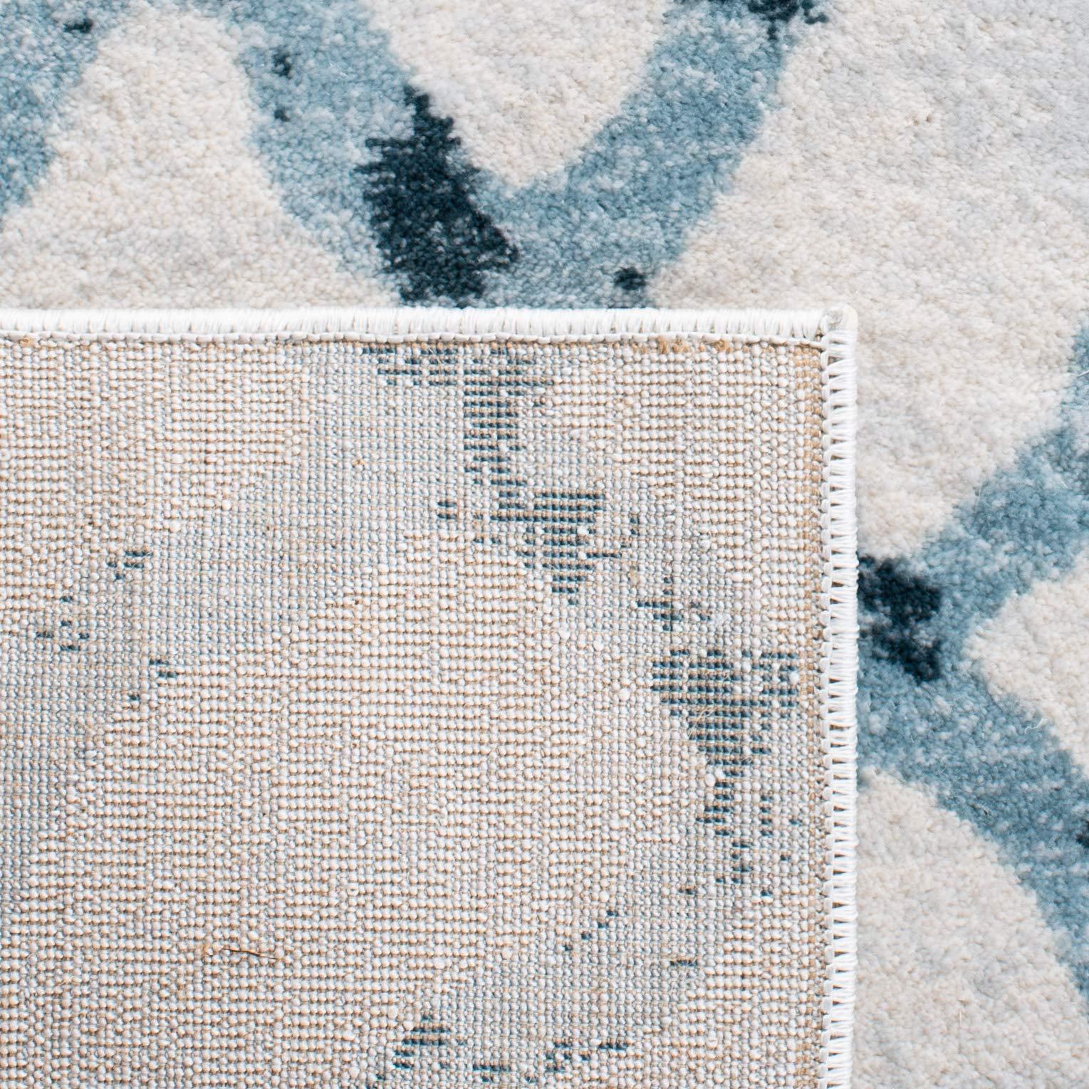 Safavieh SAFAVIEH Isabella Collection Area Rug - 8' x 10', Ivory & Turquoise, Trellis Design, Non-Shedding & Easy Care, Ideal for High Traffic Areas in Living Room, Bedroom (ISA957A)