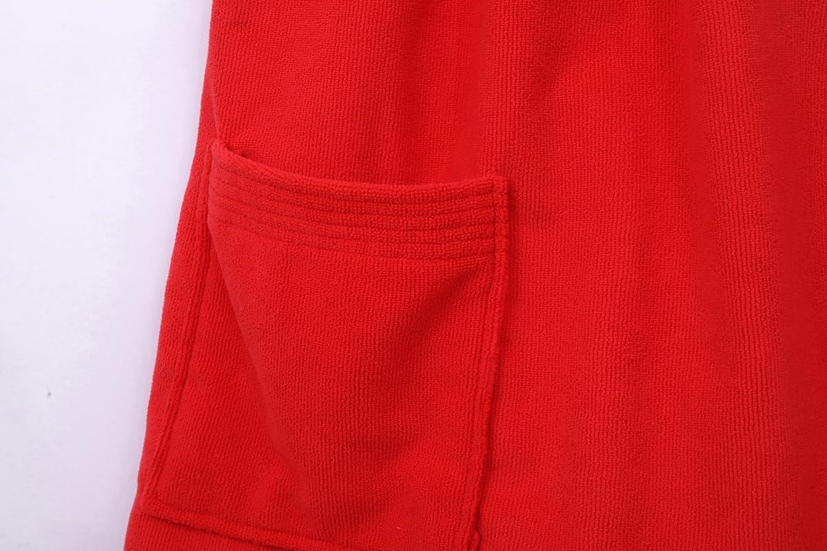 BY LORA BY LORA Womens Spa Wrap Towels, Bath Towel Wrap Microfiber with Pocket Quick Dry Body Shower Wrap - One Size, Red
