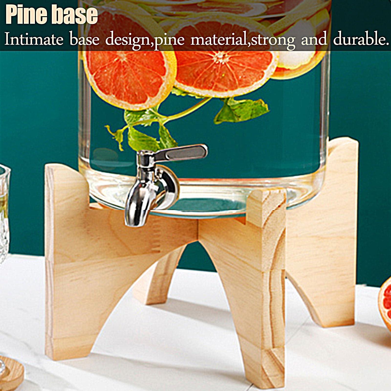 WRJAHCG WRJAHCG Glass Drink Dispenser for Parties,Glass Jar Beverage Dispenser with Stand Glass Beverage Dispenser with Stainless Steel Spigot for BBQ, Picnic, Pool Party and Social Events,4L