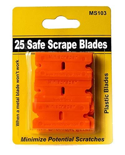 miniscraper 25 Plastic Double Edged Razor Blades with Titan Razor Scraper - Mini Scraper Combo