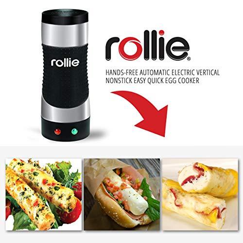 Rollie Rollie Egg cooker Automatic Electric Vertical (Stainless steel) / Egg sandwich,Egg rolls, Omelets, Scrambled eggs, Breakfast egg maker. Free cleaning brush + 25 recipes