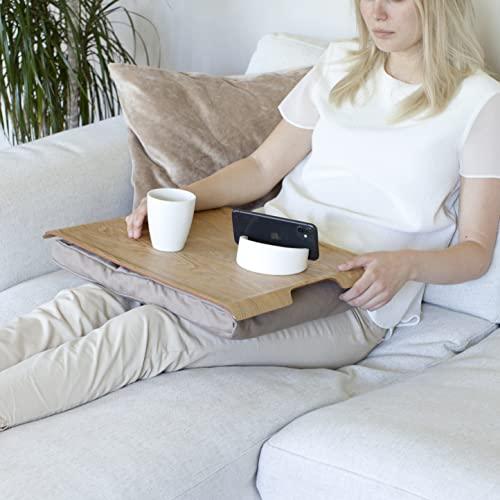 bosign Natural Wooden Lap Tray - Natural Wood and Cushion