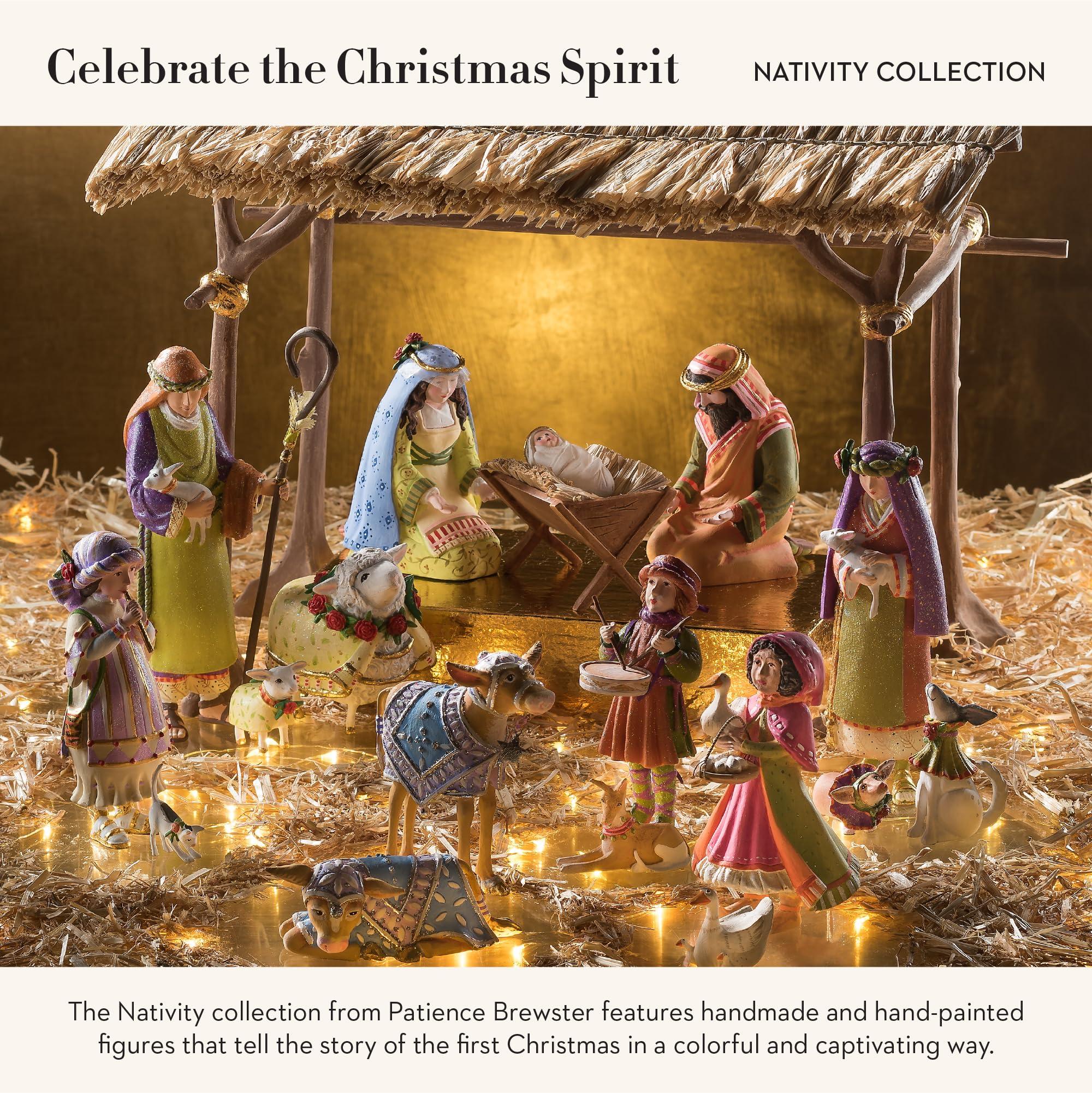 MACKENZIE-CHILDS MACKENZIE-CHILDS Patience Brewster Nativity Figurine, Christmas Nativity Home Decor, Shepherdess with Dog