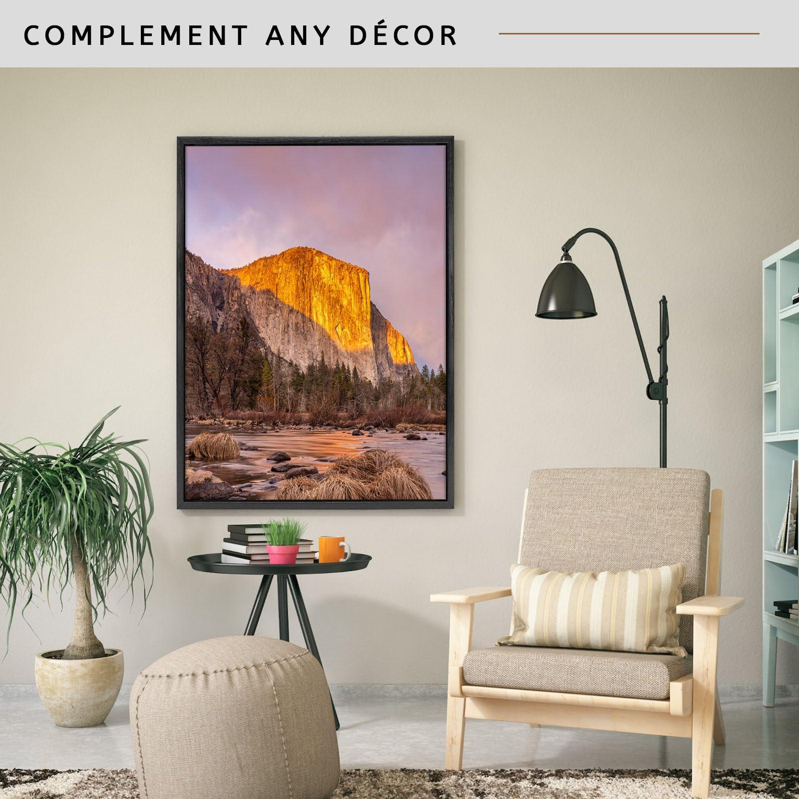 Texas Art Canvas Float Frames 12x30 Frame, Floating Frames for Canvas Prints Floater Frame for Finished Canvas, Vertical & Horizontal Wall Hanging Large Frame for Canvas Paintings, Floating Wall Art Decor