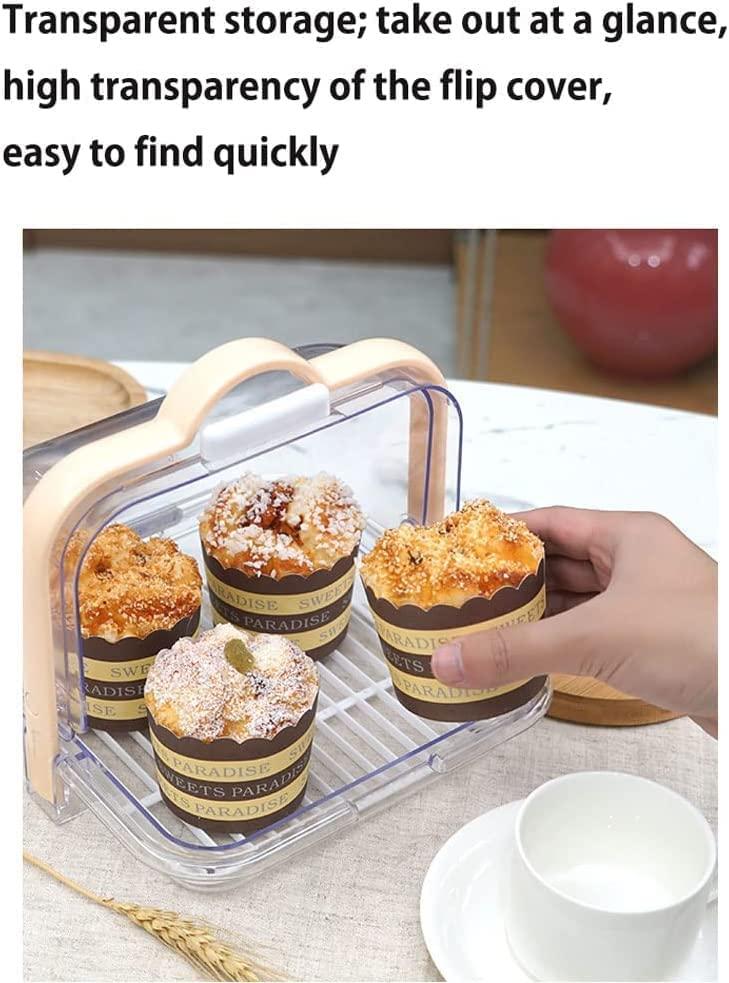 POCHY POCHY Fashion bread box Classic Bread Box Clear Plastic Bread Holder With Large Capacity Roll Top Lid Bread Bin Bread Storage Container Vented exquisite