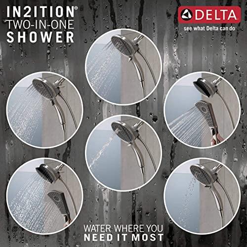 DELTA FAUCET Delta Faucet 4-Spray In2ition Dual Shower Head with Handheld Spray, Detachable Shower Head with Hose Chrome 58467