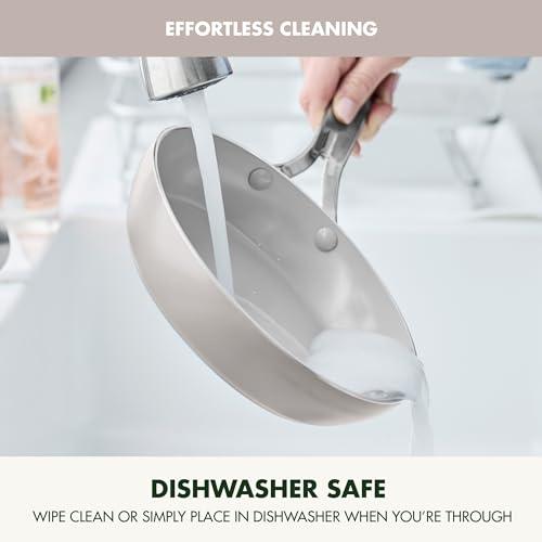 GreenPan GreenPan Nova 8in and 10in 2 Piece Frying Pan Skillet Set, Healthy Ceramic Nonstick, PFAS-Free, Induction Suitable, Dishwasher and Oven Safe, Clay