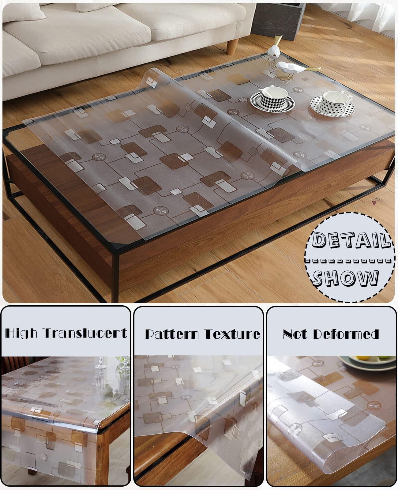 HQYG 1.5mm Thick Clear Table Protector, 108 x 24 Inch, Heavy Duty Table Top Cover Mat