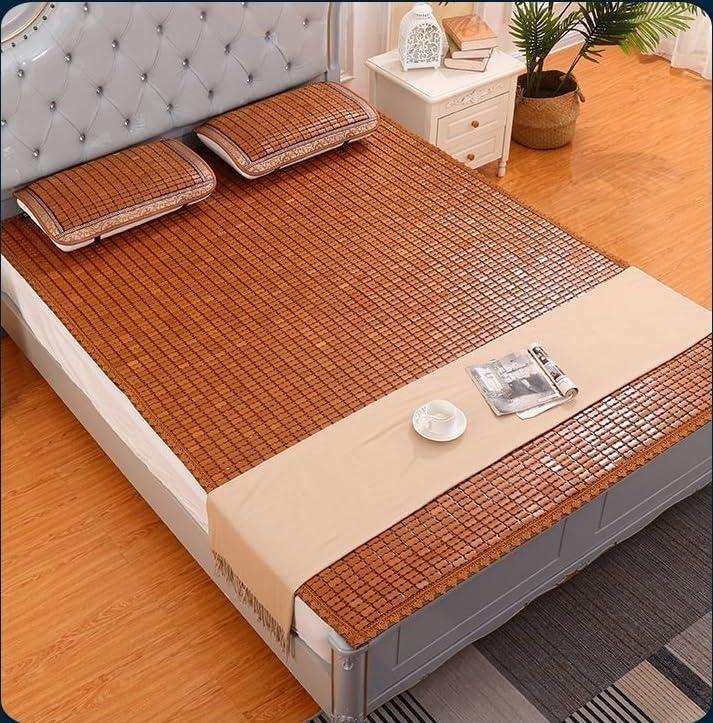 SUSEHXD SUSEHXD Summer Bamboo Bed Mat Mattress Topper Pad, Foldable Summer Bed Mat, Breathable Cool Absorb Sweat Summer Sleeping Mat for Home Bedroom School Dormitory(0.8 * 1.9m)
